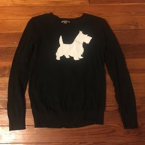 Loft Sweater Scottie Dog Jeweled Small